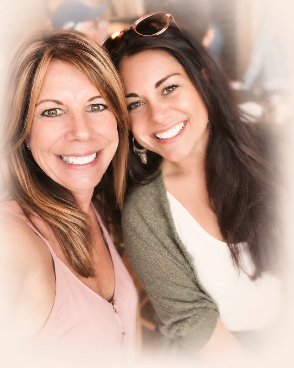 Lisa Miller, grief coach, smiling cheek to cheek with her daughter Sam